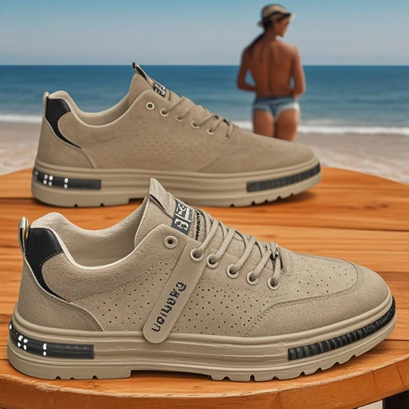 

Мужская обувь, новинка 2024, весенняя дышащая универсальная повседневная модная обувь, мужская рабочая обувь с защитой труда, легкие спортивные туфли для доски