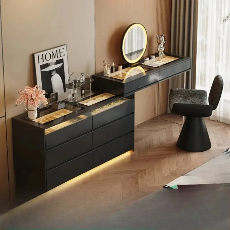 

Minimalist dresser chest of drawers integrated Bedroom simple and high-end jewelry cabinet with light