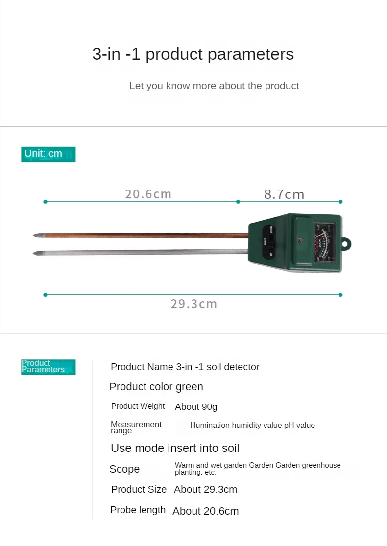3 In 1 Soil Ph Mete…