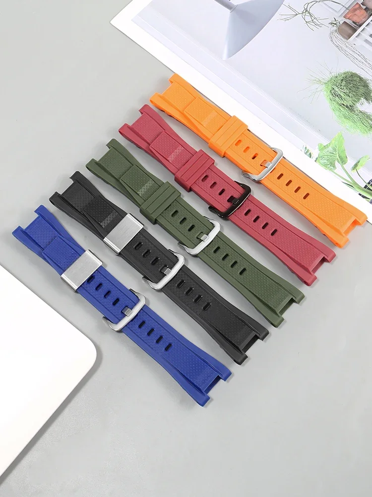 For G-SHOCK Silicone Resin Black Watch Strap Casio Heart of Steel GST-W300G S130 B100 Comfortable Breathable Soft Watchband