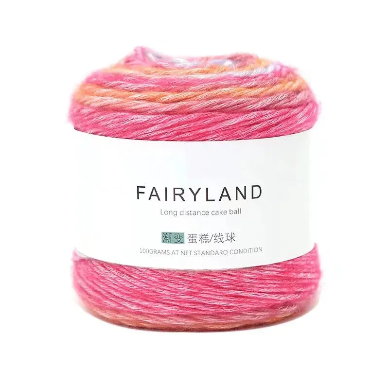 1Pc 100G Gradiënt Regenbooggaren, Geschikt Voor Diy Haak En Gebreide Warme Truien, Sjaals, Hoeden, Sjaals, Sjaals, Enz - afbeelding 2