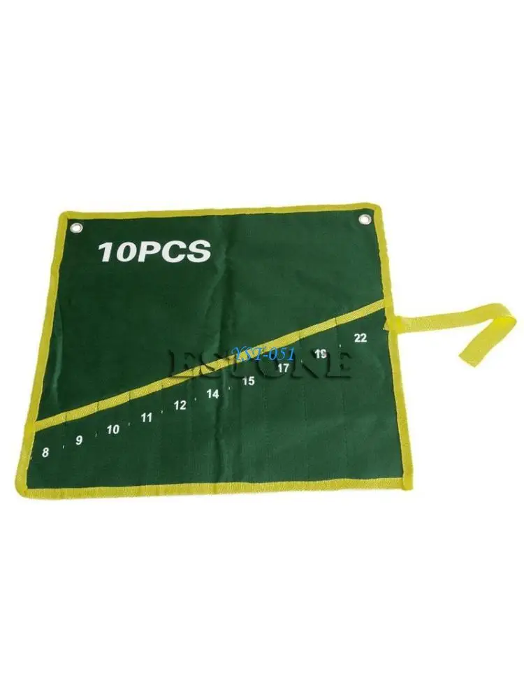 e15a-10-ポケット耐久性のあるキャンバススパナレンチツールロールアップ収納袋