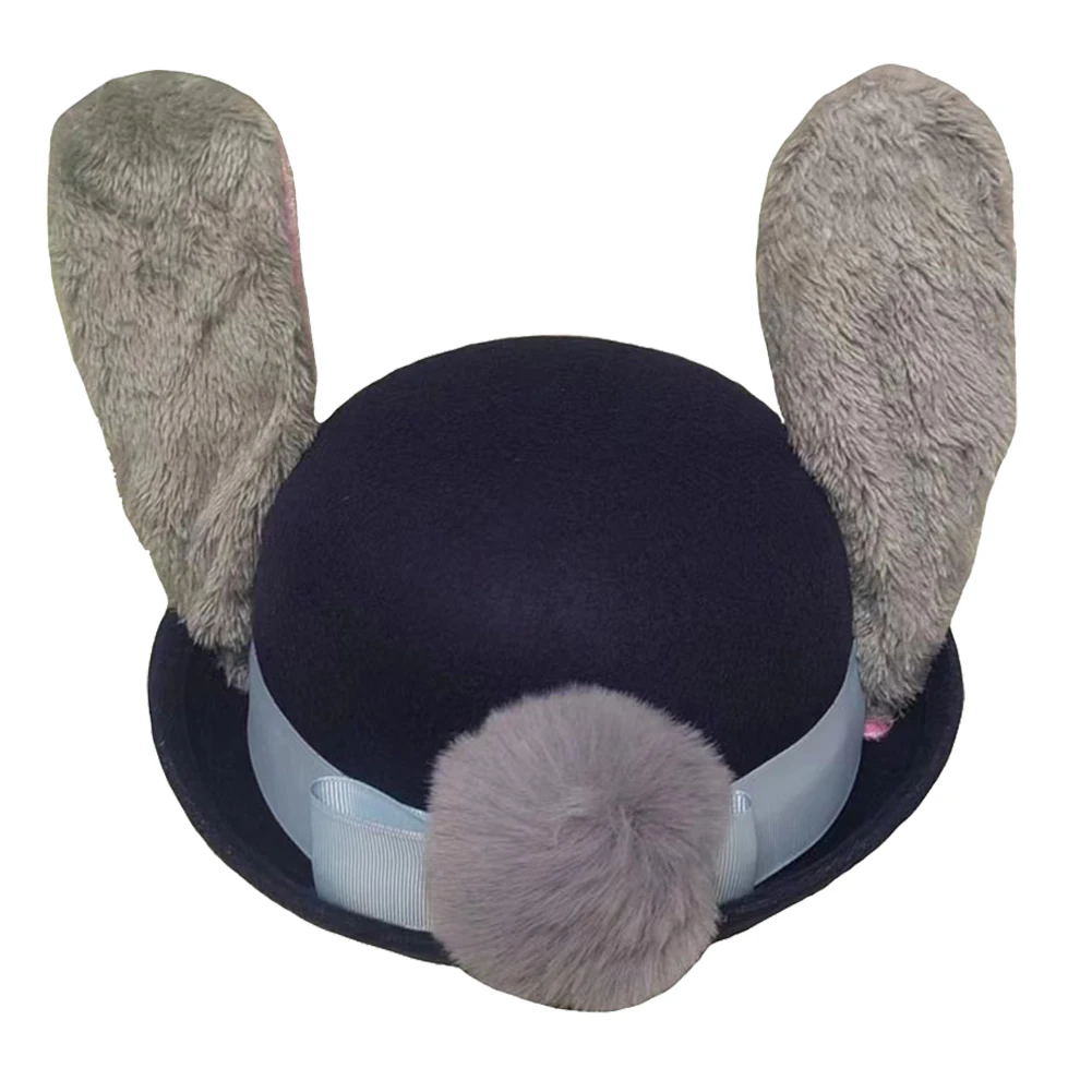 Judy Hopps Hat Cartoon Zoo Fantasy Cosplay Costume Accessory Rabbit Halloween Roleplay Fantasia Props Gifts For Role Play