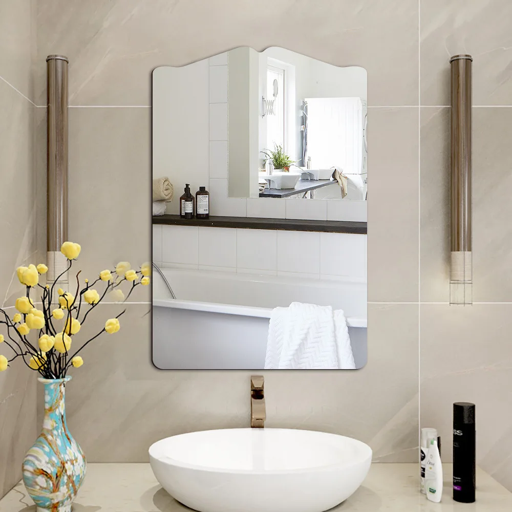 DIY Creative Rectangle Mirror Wall Stickers Decoration for Bedroom Bathroom Living Room Girls Makeup Gift Home Decor