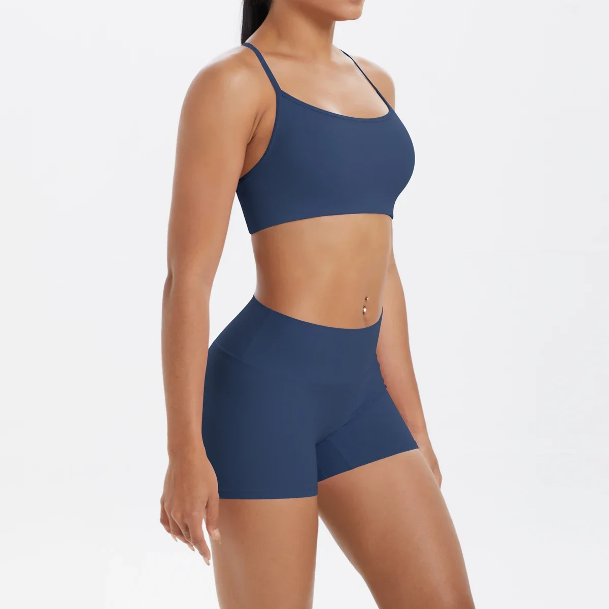 2PCS ชุดโยคะ Nude Feeling ชุดออกกําลังกายผู้หญิง Gym Push Up ฟิตเนสวิ่งออกกําลังกายกีฬา Bra ชุดสูท