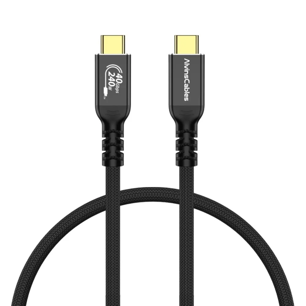 Alvin's Cables USB 4 Cable 2ft, USB-C to USB-C Cable 40Gbps Data Transfer 240W PD Fast for MacBook,eGPU,Dock, USB-IF Certified