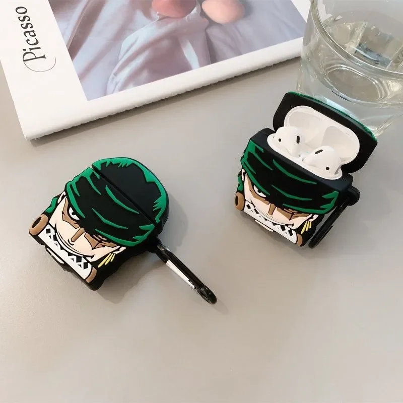 One Piece Zoro airpods protective shell silicone airpods2 Apple wireless Bluetooth headphone box anime cartoon birthday gift