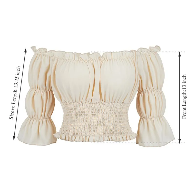 

Женская блузка Stpunk Renaissance, укороченный топ с открытыми плечами, весна-осень, регенерированная ткань RPET, без бренда