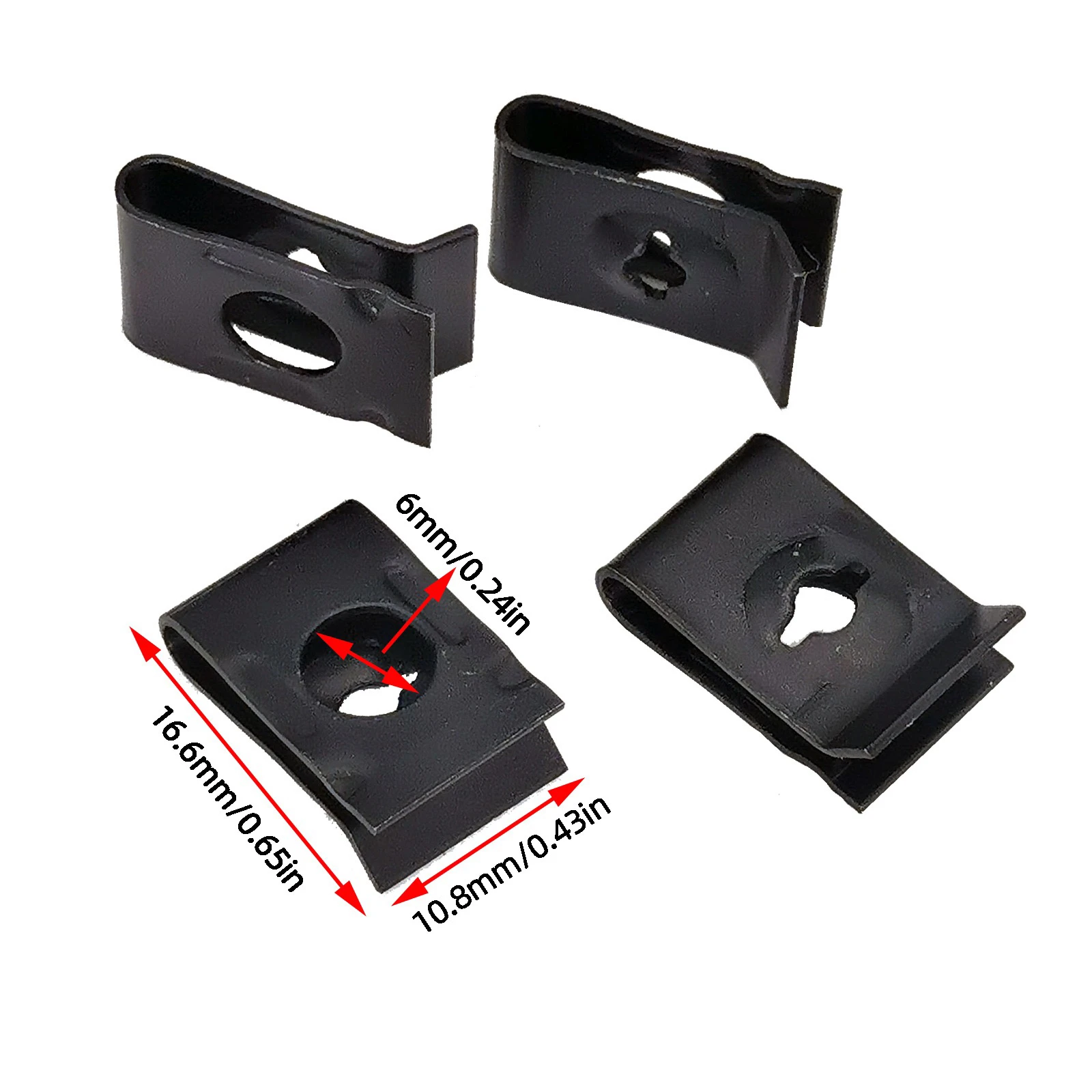 20/50Pcs Black U-Type Clips Anti-rust Clip screw Car Motorcycle Scooter Moped Cover Metal Retainer Self-tapping Bumper Fastener