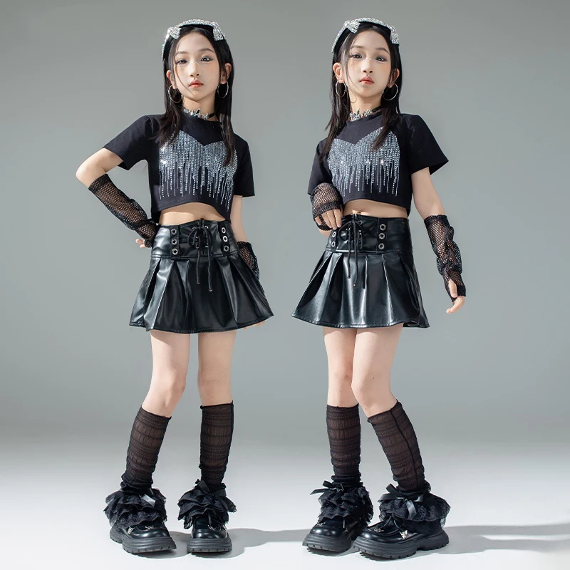 Kids Groep Kpop Outfit Meisjes Jazzdans Kostuum Kinderen Hip Hop Kleding Street Dance Suits Stage Performance Slijtage DW10718