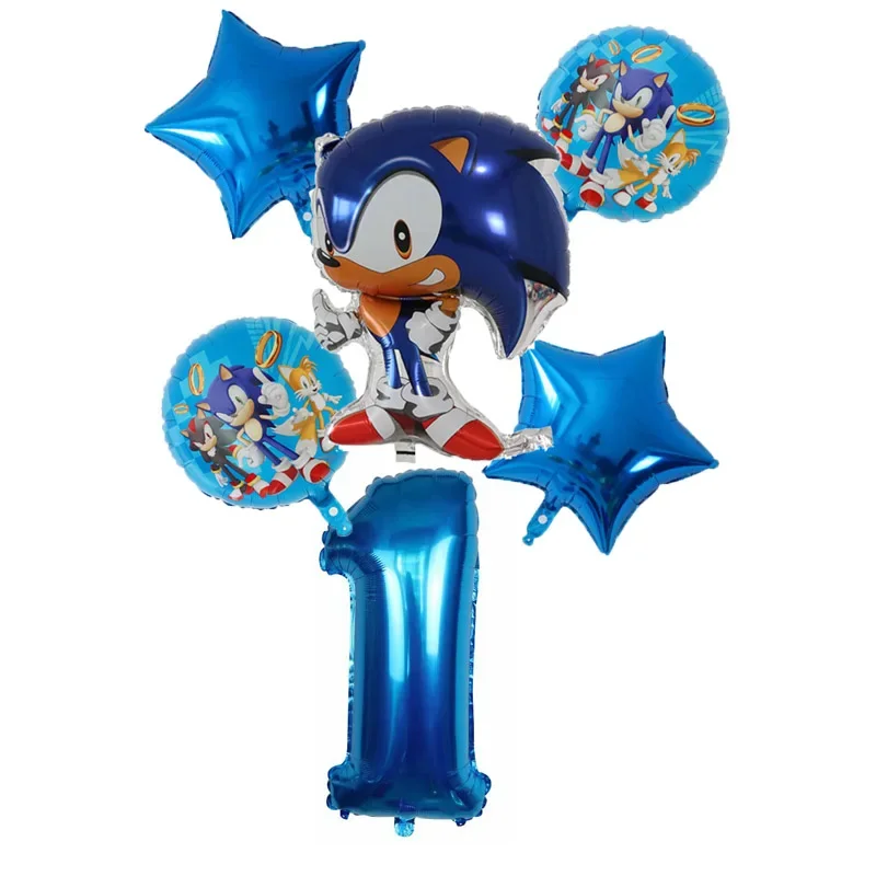 Cartoon Sonic Cartoon Balloon Digital Combo Set Boy Sonic Hedgehog Game Action Puppet Party Aluminum Film Balloon - view 2