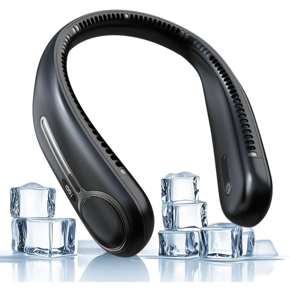 

Беспроводной вентилятор на шею без лопастей, 6000 мАч, USB-перезаряжаемый, охлаждение на 360 градусов, LED-дисплей, 4 скорости, подарок