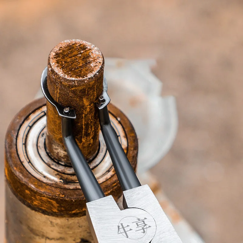 4-teiliges 6/7 Zoll Sicherungsringzangen-Set, Innen- und Außenzangen für Halte- und Schnappringe, Gerade und Gebogene Spitzzangen, Motorrad-Reparaturwerkzeug – Detail 7
