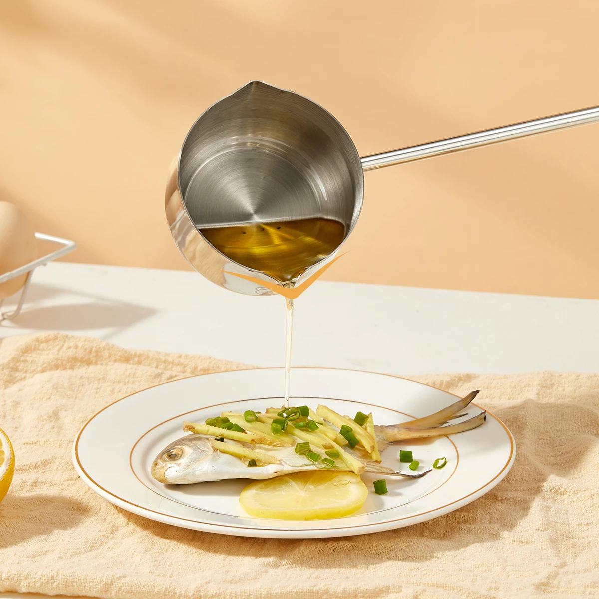 Cuchara para salsa de condimentos de acero inoxidable 304, cucharón de sopa antiescaldado con mango largo, cuchara para verter aceite resistente al calor, vajilla de cocina