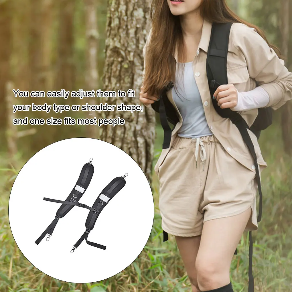 2 Pieces Padded Shoulder Strap Nylon Adjustable Golf Bag Belt Outdoor Sports Fishing Backpacking Backpack Replacement