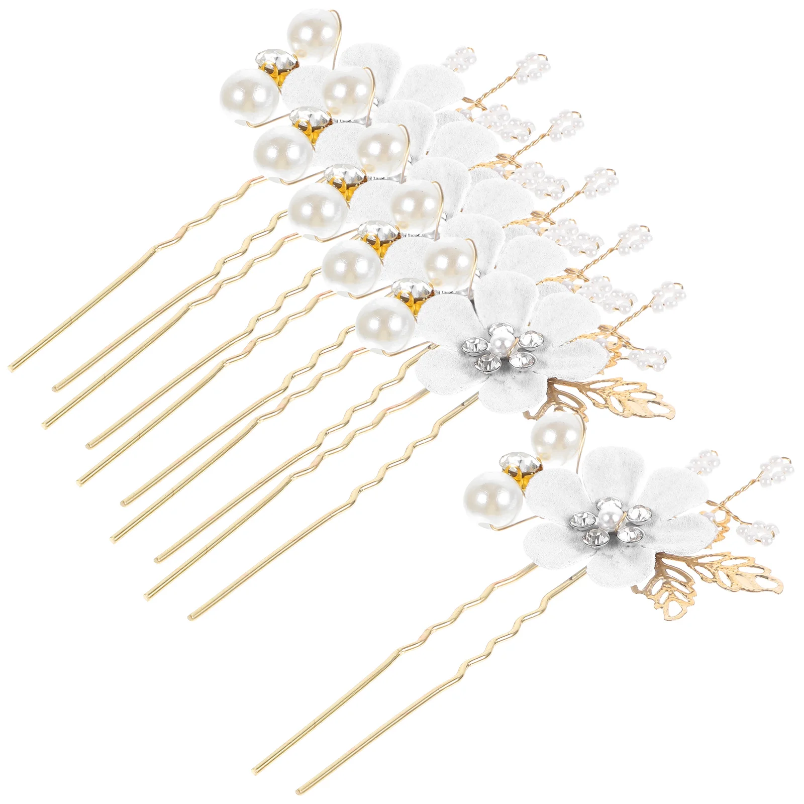 

6 шт. жемчужный цветок U-образная заколка для волос со стразами, свадебные аксессуары, свадебная вилка для волос подружек невесты, элегантная, прочная