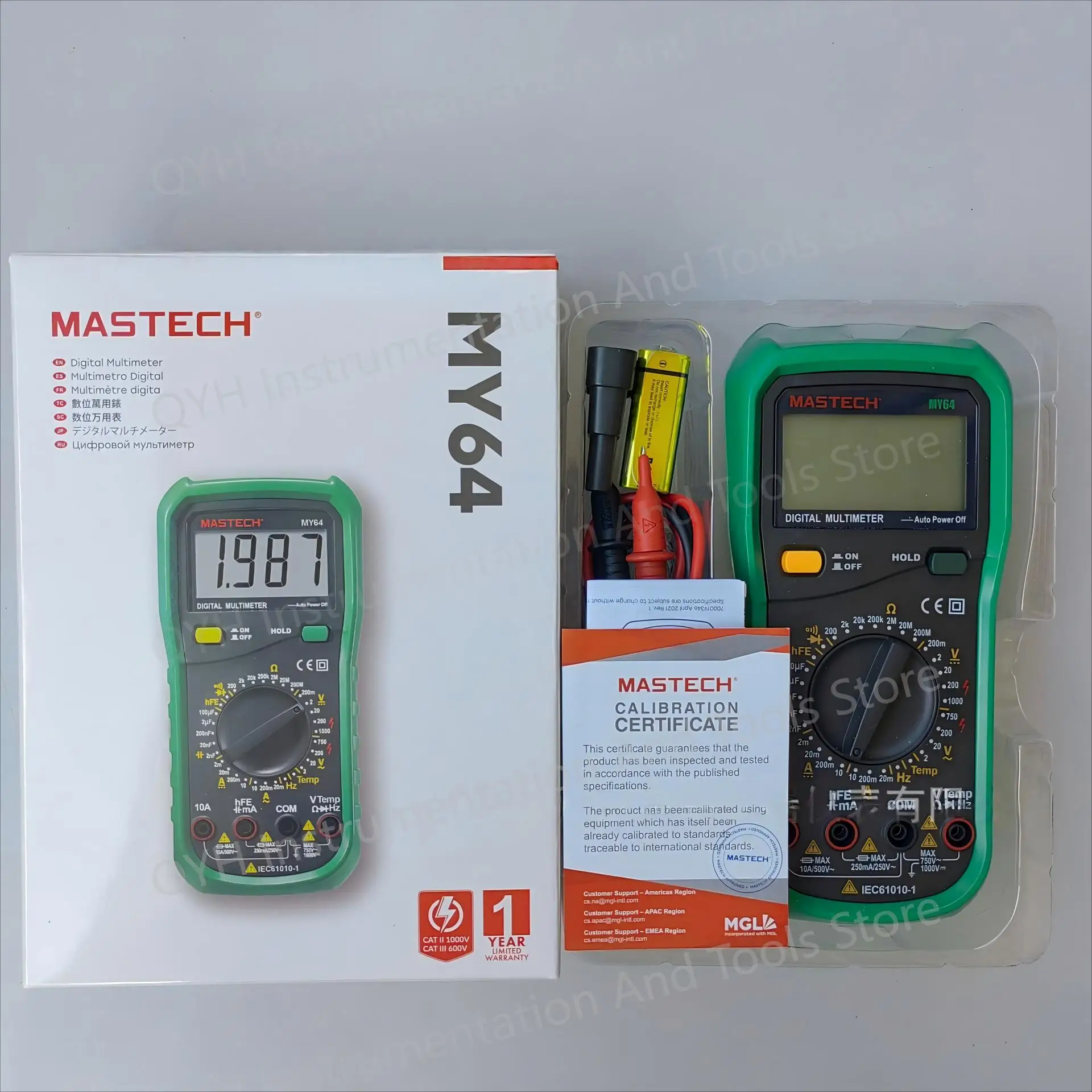 

MASTECH MY64 Multifunctional digital multimeter DMM Frequency Capacitance Temperature Tester W/HFE Test digital display meter