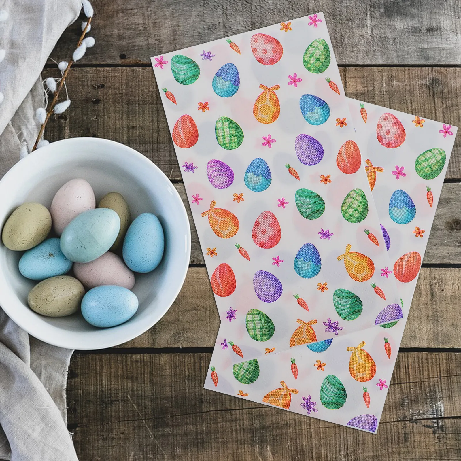 

20Pcs Easter Napkins Disposable Decorative Paper Party Tableware Holiday Bunny Egg Prints Colorful Design Ideal for