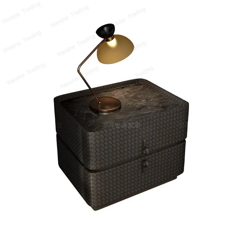 

Black Aesthetic Nightstand Vintage Luxury Italian Drawers Bedside Table Modern Trendy Mesitas De Noche Bedroom Furniture