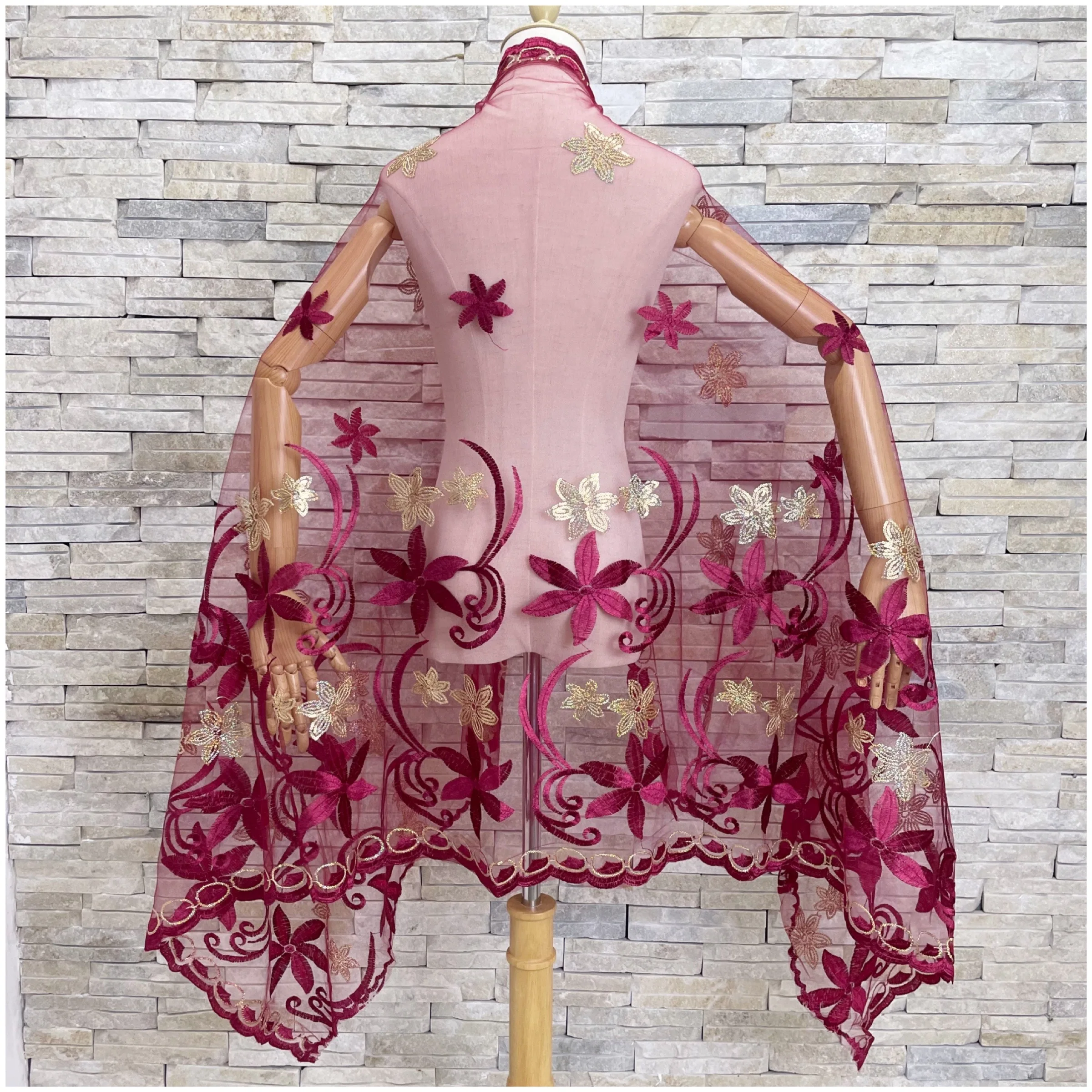 2022African Muslim Scarf Turban Women Net Scarfs Islamic Hijab Pashmina Sequin Embroider Ramadan Dubai Headband for Lady