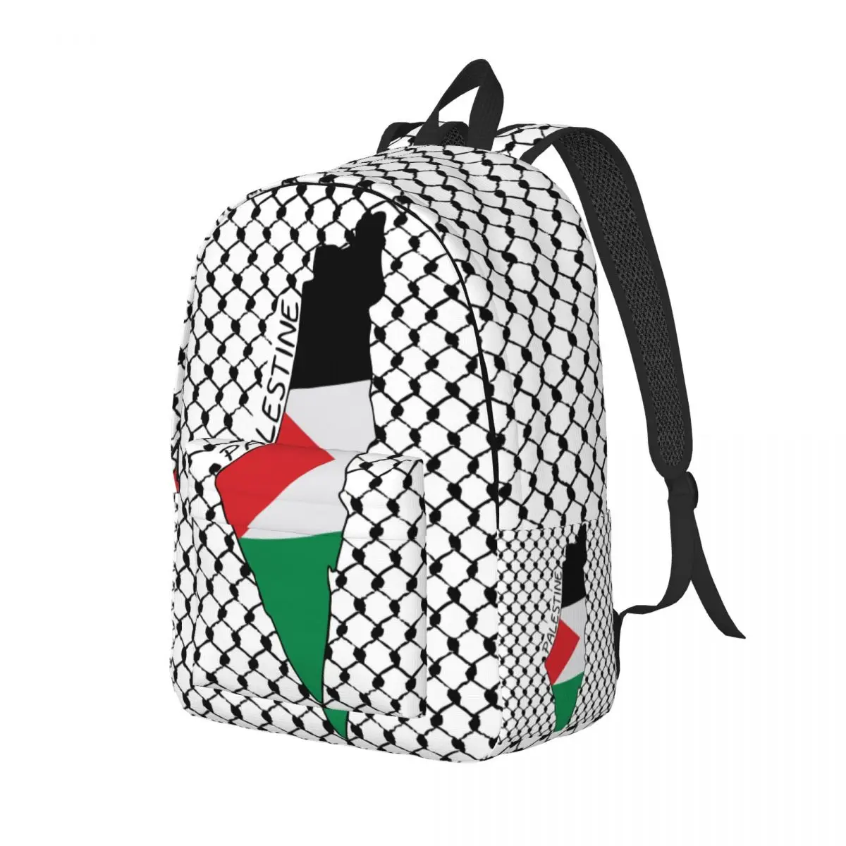 Mochila con mapa de la bandera de Palestina, mochila tradicional de Kufiya Hatta para el trabajo de la escuela secundaria, Mochila deportiva para ordenador portátil Keffiyeh