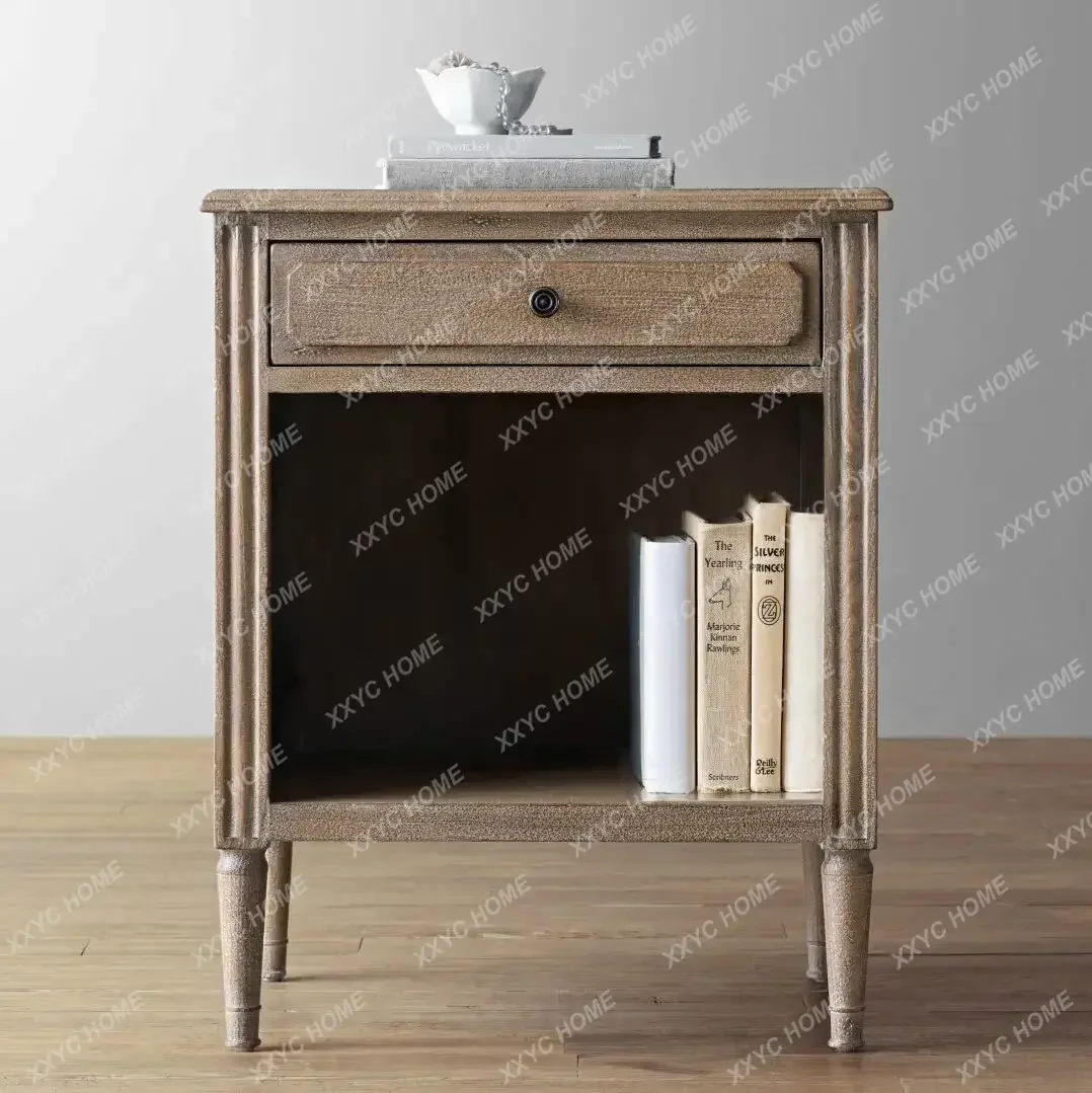 white old bedside table pump storage bedside cabinet solid wood