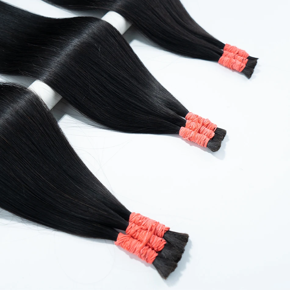 Atacado natural cabelo humano para trança em linha reta cabelo indiano vietnã virgem pacotes afro preto em massa 100% extensão do cabelo humano