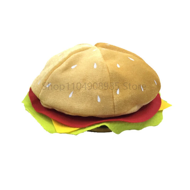 لطيف مضحك الوجبات السريعة يتوهم قبعة الملابس والاكسسوارات واللباس قبعة همبرغر تأثيري حلي الغذاء قبعة الطرف #3