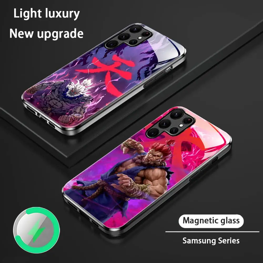Street Fighte Akuma Game Phone Case For Samsung S26 S25 S24 S23 S22 S21 S20 Plus Ultra Glass Magnetic Case