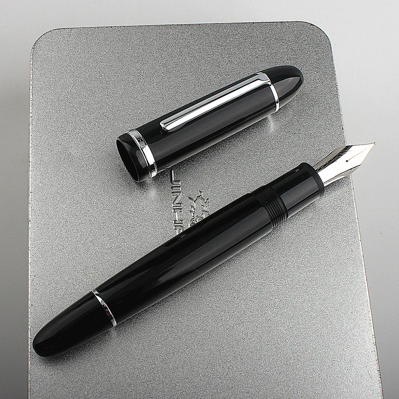 

Jinhao X159 Fountain Pen Black Acrylic Barrel Silver Clip Luxury Business F Nib Office Signature School