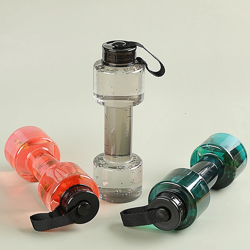 

550 мл спортивная бутылка для воды в форме гантели, чайник из ПЭТ, уличный небьющийся фитнес, велоспорт, тренажерный зал, путешествия, герметичная чашка для воды