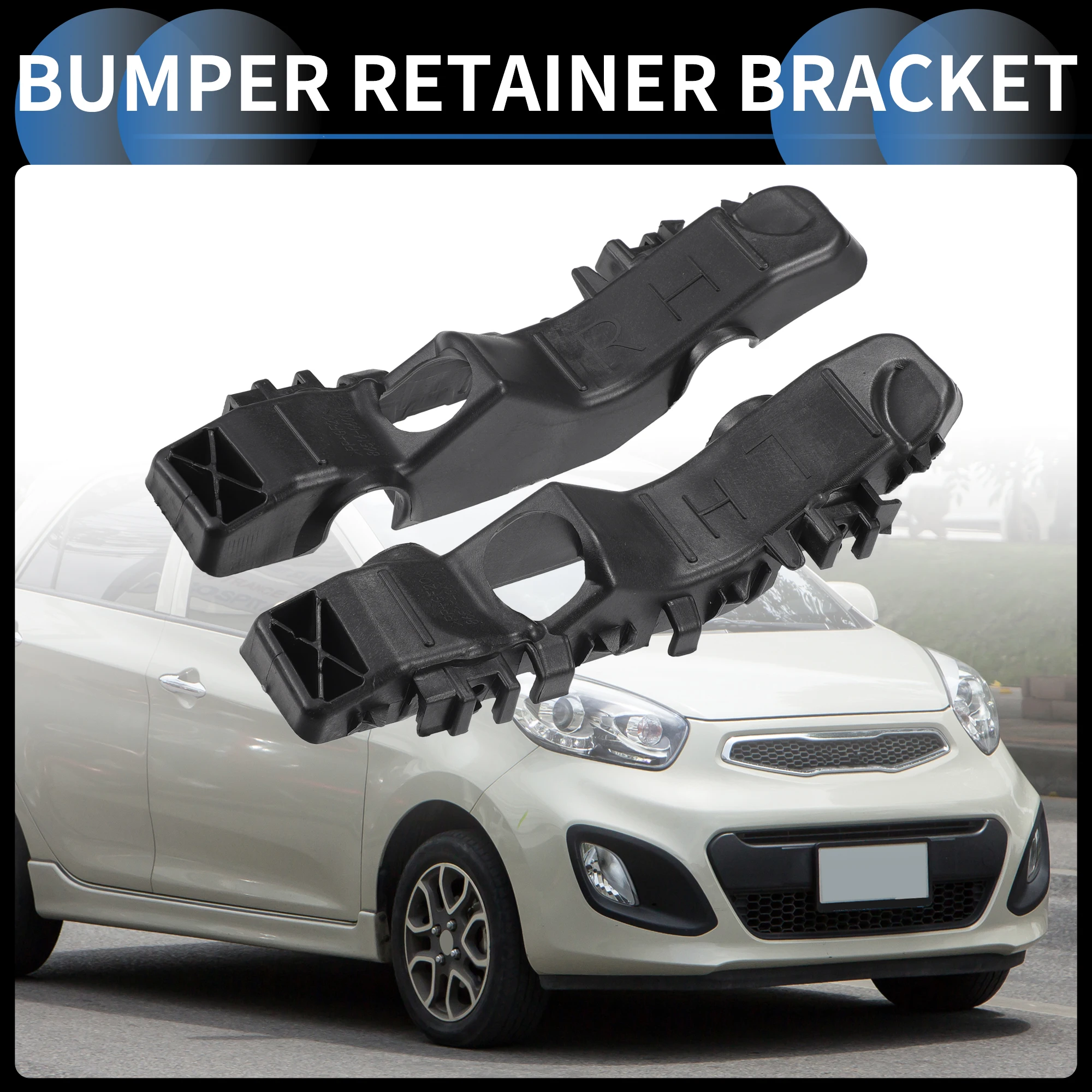UXCELL Bumper Support Bracket Left and Right Side Front Bumper Retainer Bracket Hold Mount for Kia Picanto 2017