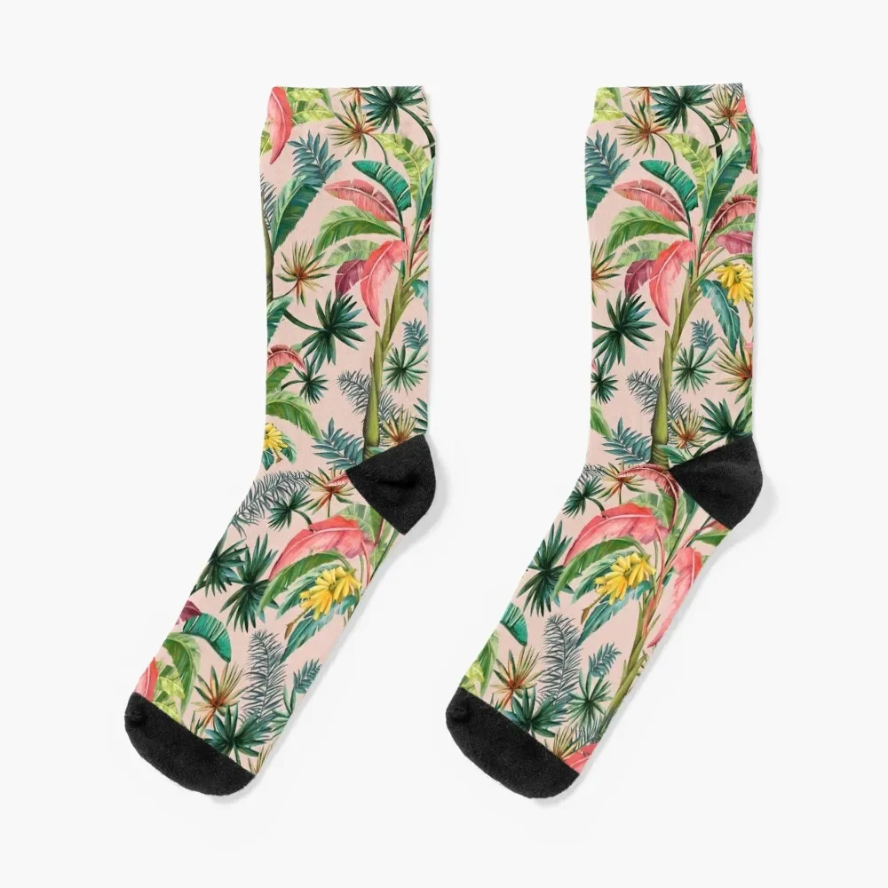 Banana Tropical Palm life Socks hockey Lots hiphop man Socks Women Men's