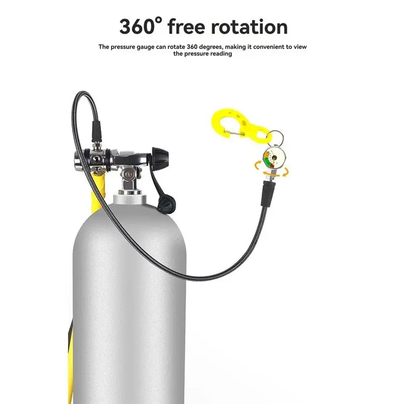 Abhs-manômetro de mergulho submersível com mangueira de alta pressão para regulador bcd mergulho subaquático