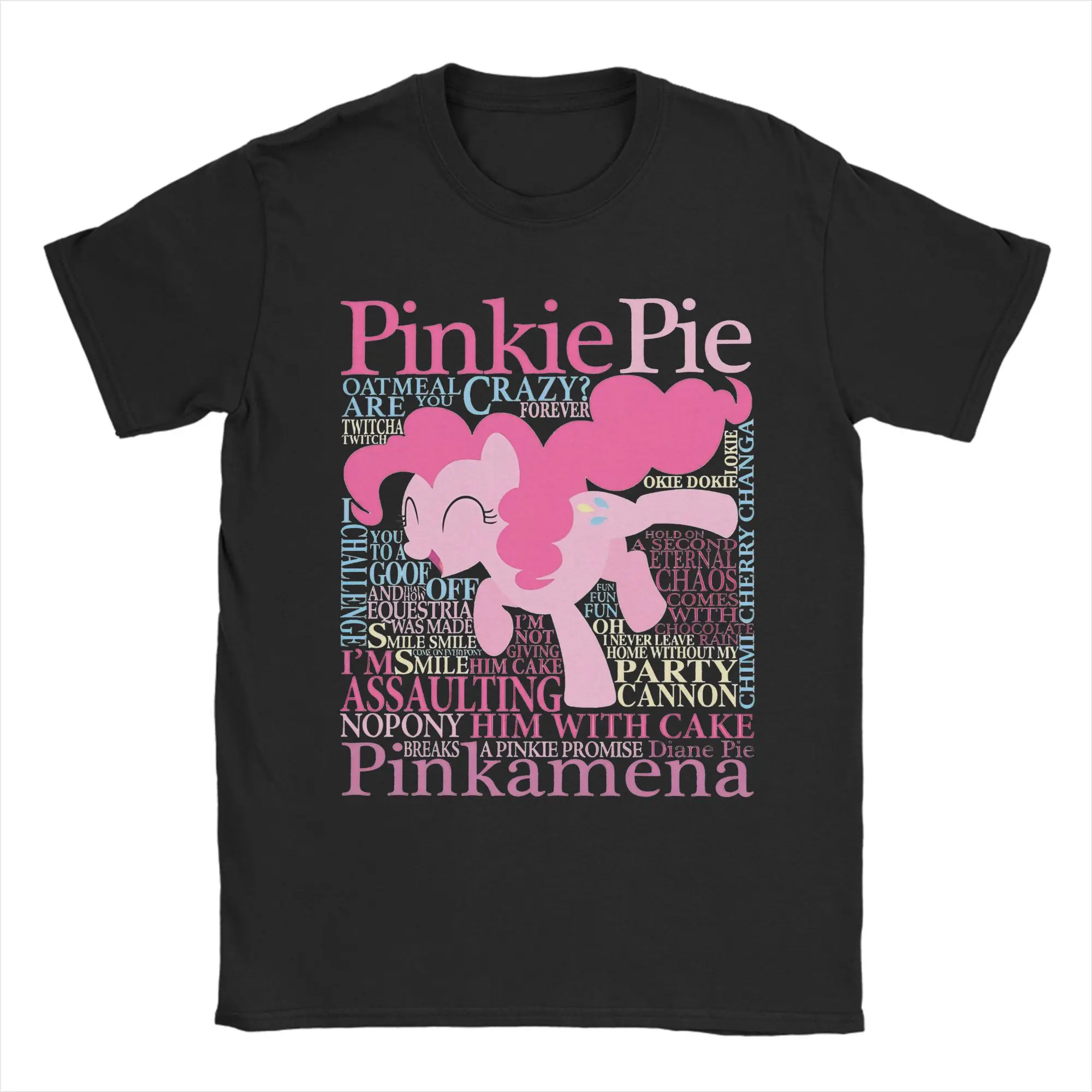 

Хип-хоп Футболки с множеством слов Pinkie Pie Мужские футболки с круглым вырезом и короткими рукавами Футболка Ponies Дружба - это волшебство Летний топ из 100% хлопка