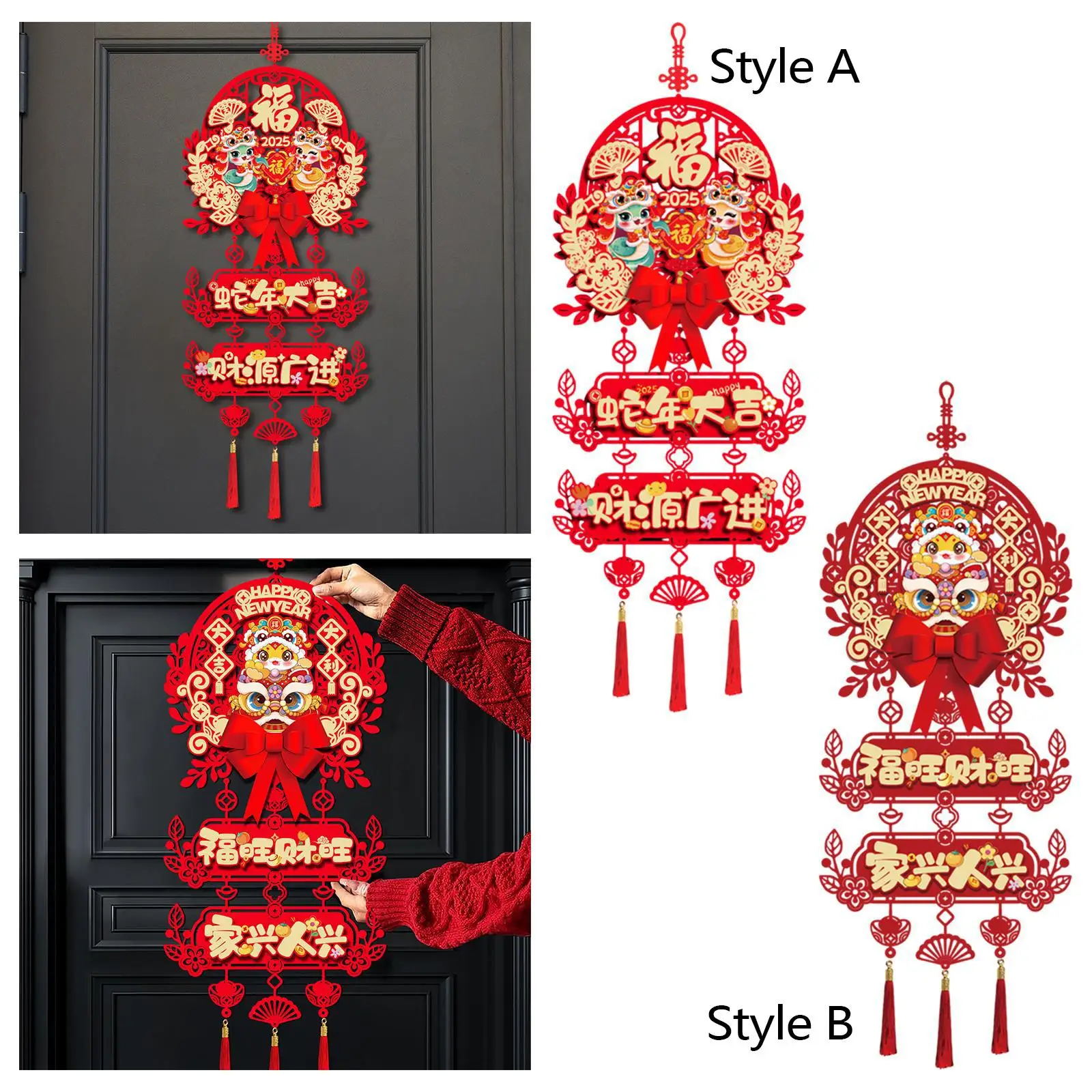 

Chinese New Year Pendant Decorative New Year Decorations Traditional Festival Decoration for Door Window Party Celebration Home