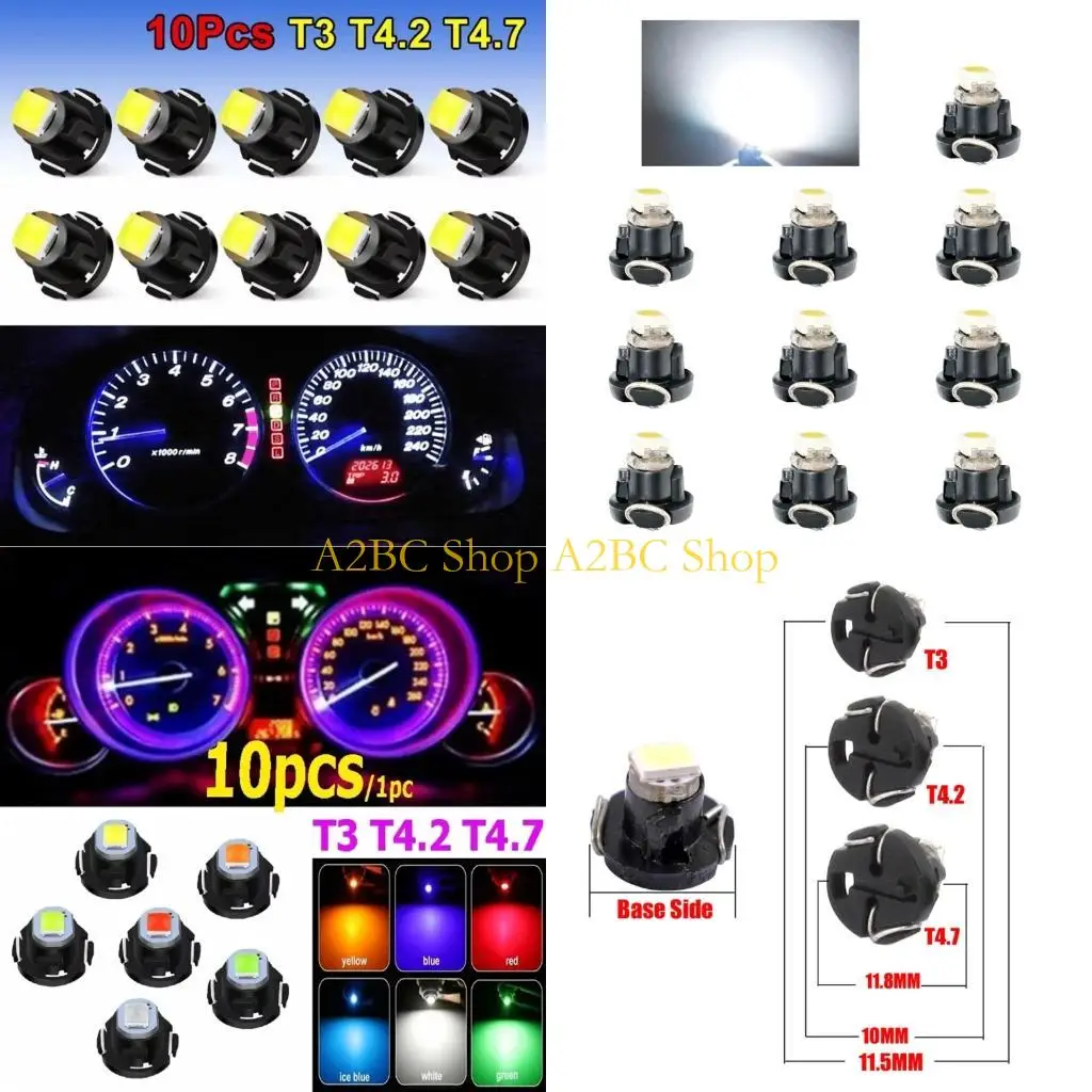 

A2BC 10Pcs Canbus LED Bulbs Car Interior High Brightness Lighting 4.2 4.7 12V
