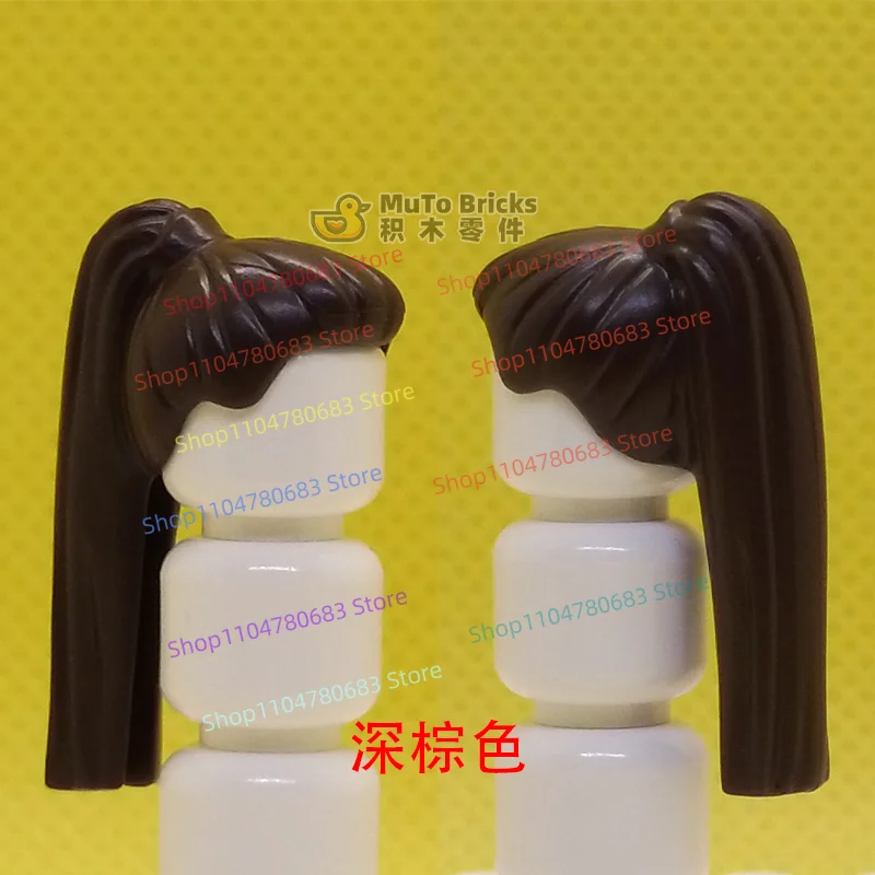 MOC اللبنات العسكرية طويلة ذيل حصان الشعر البسيطة الشكل التجمع نموذج عرض الكرتون أنيمي الملحقات لعبة هدية