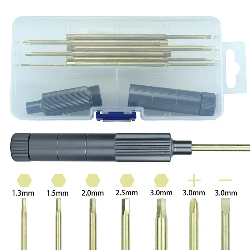 Destornillador portátil S2 Ti, cabeza de acero de alta velocidad chapada, destornillador interior de seis ángulos para herramienta de mantenimiento de modelo de barco de coche Rc