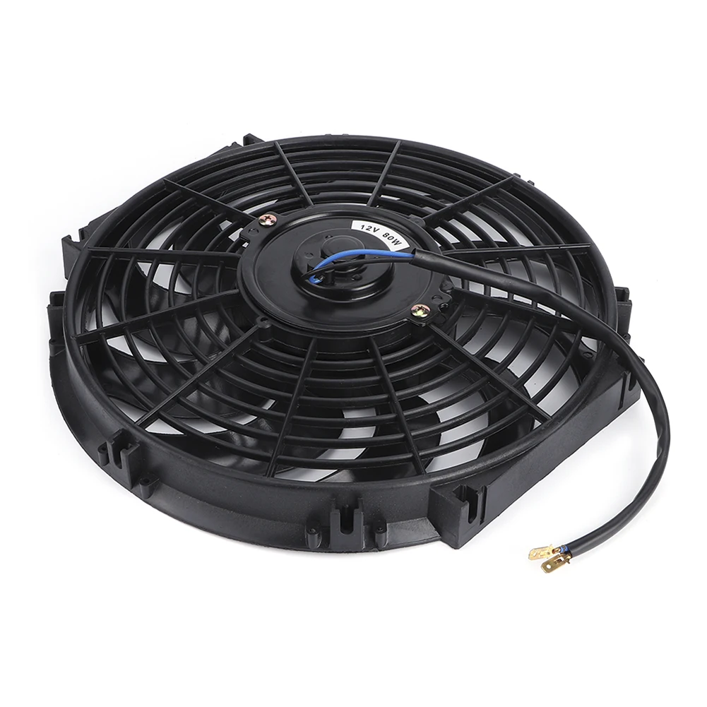 Universal Slim Radiator Cooling Fan,12in 12V with Mounting Kit, OEM Replacement, Engine Radiator Thermo Fan Assembly