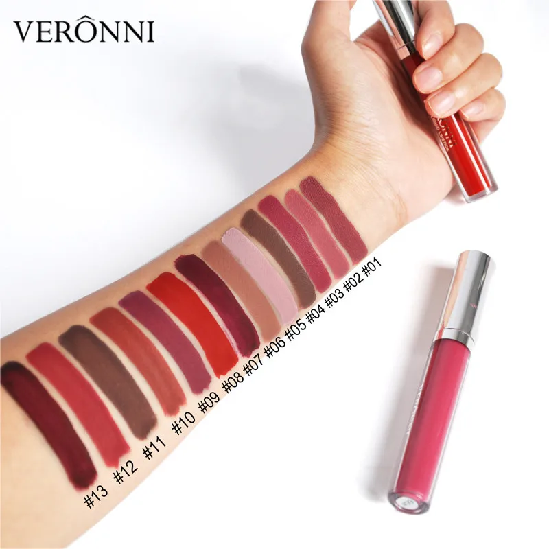 Liquid lipstick non-stick cup is not easy to fall off matte matte lipstick lip gloss glaze 13 colors wish beauty for women