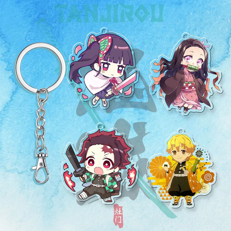 

Demon Slayer 6CM Double-sided Acrylic Key Chain Student Anime Nezuko Key Decoration Pendant Metal Accessories Hot Selling Gift