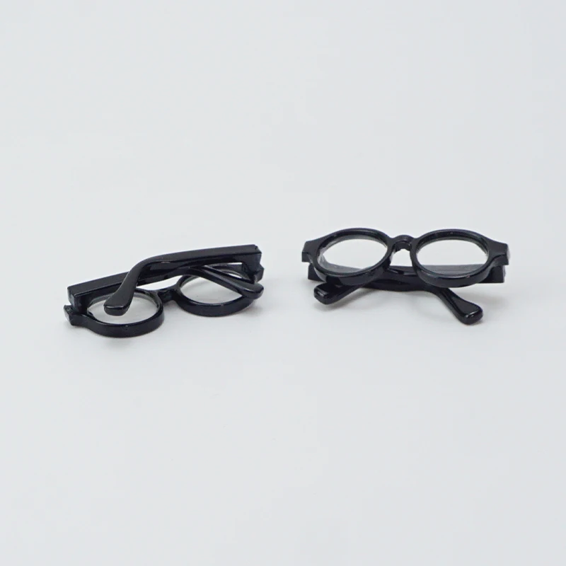 Gafas de montura redonda para muñecas, lentes transparentes, accesorios para muebles de juguete, minigafas en miniatura para casa de muñecas