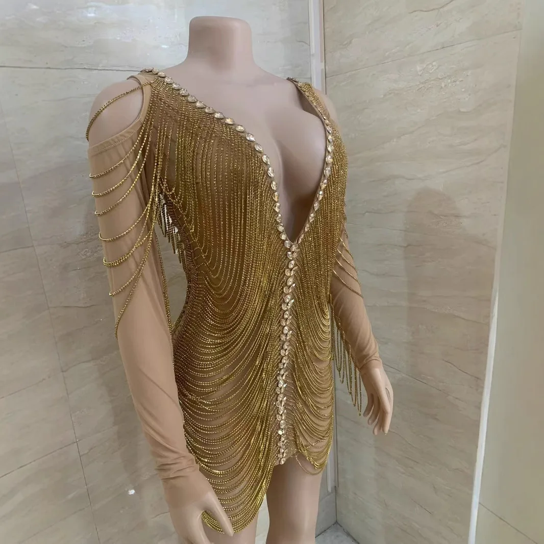 عميق الخامس لامعة الترتر نادي لامعة سلسلة وحيد القرن مثير حفلة موسيقية فستان مذهل Vestidos Festa Luxuosos Vestidos De Graduaciones Mujer