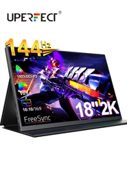 UPERFECT 18 pulgadas 2K 144Hz Monitor portátil AMD Freesync 100% DCI-P3 Pantalla IPS Pantalla de juego para PC portátil Mac Teléfono Xbox PS4 / 5