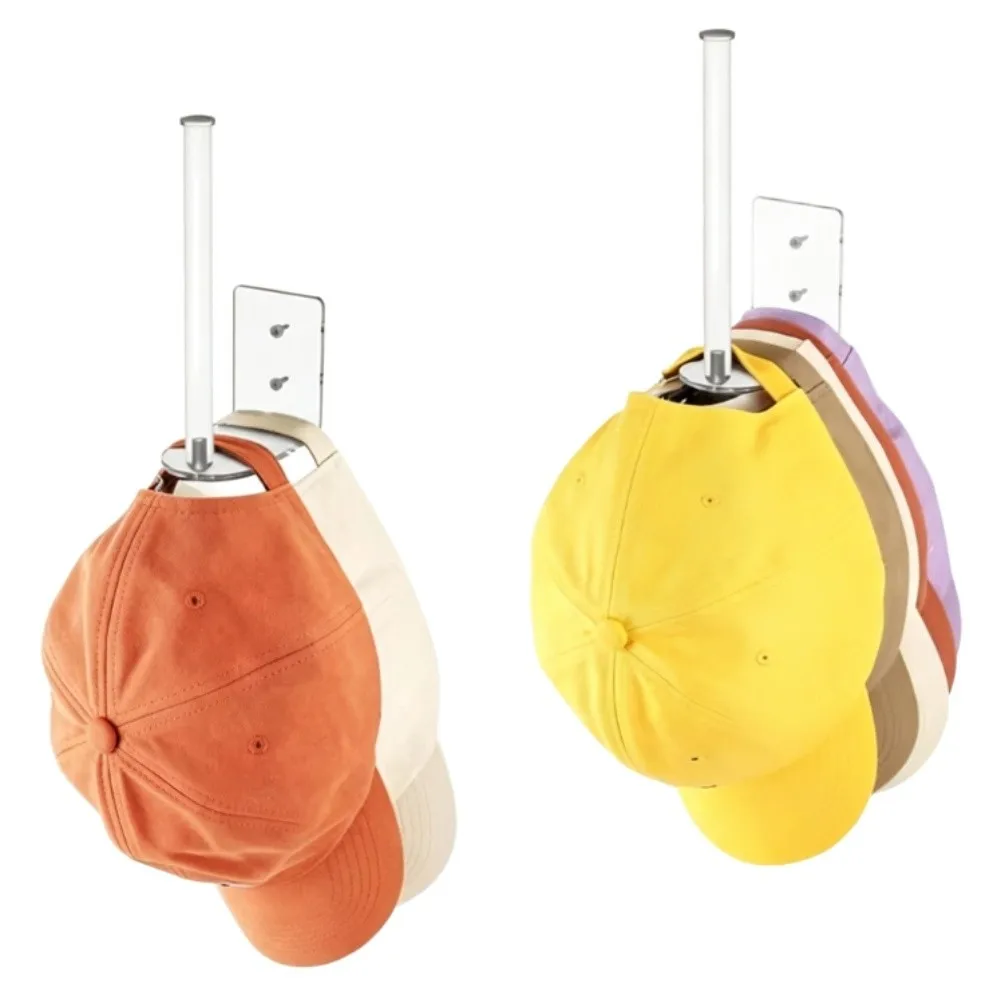 2/4x Acrylic- Hat Organizer Hat Rack Wall Mounted Baseball Cap Hanger Hat Hook For Wall Door Closet Storage Hat Organizer Holder - view 6