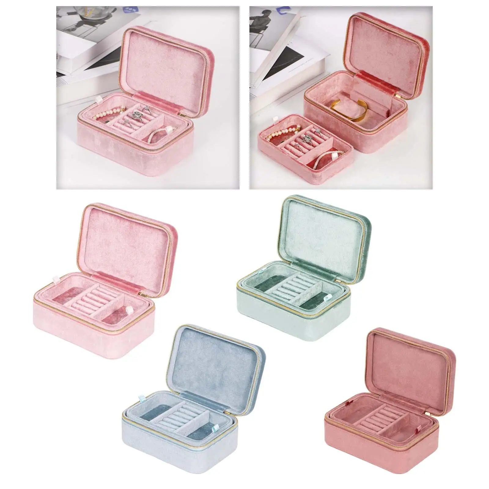 2 Layer Jewelry Organizer Box Gift Storage for Earring Women Girls Wedding