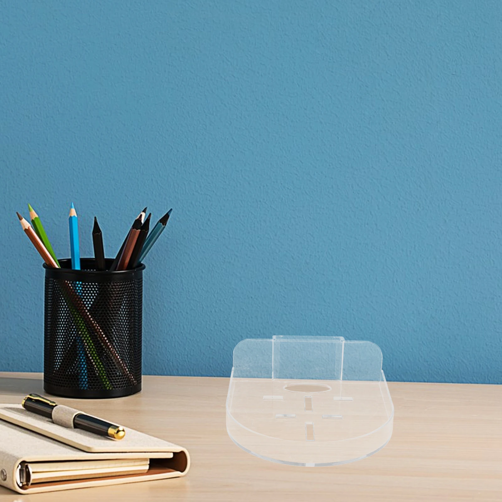 

2pcs Clear Floating Shelf Security Camera Tray Wall Mount Bracket Monitor Stand Durable Camera Holder For Home Office Shop