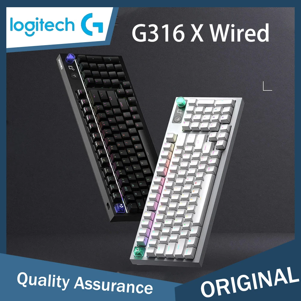 لوحة مفاتيح سلكية جديدة من Logitech G316 X Flash Dragon 8K مخصصة للألعاب مع أقدام قابلة للإزالة ومفتاح كامل ومقبض دوار للوسائط المتعددة RGB