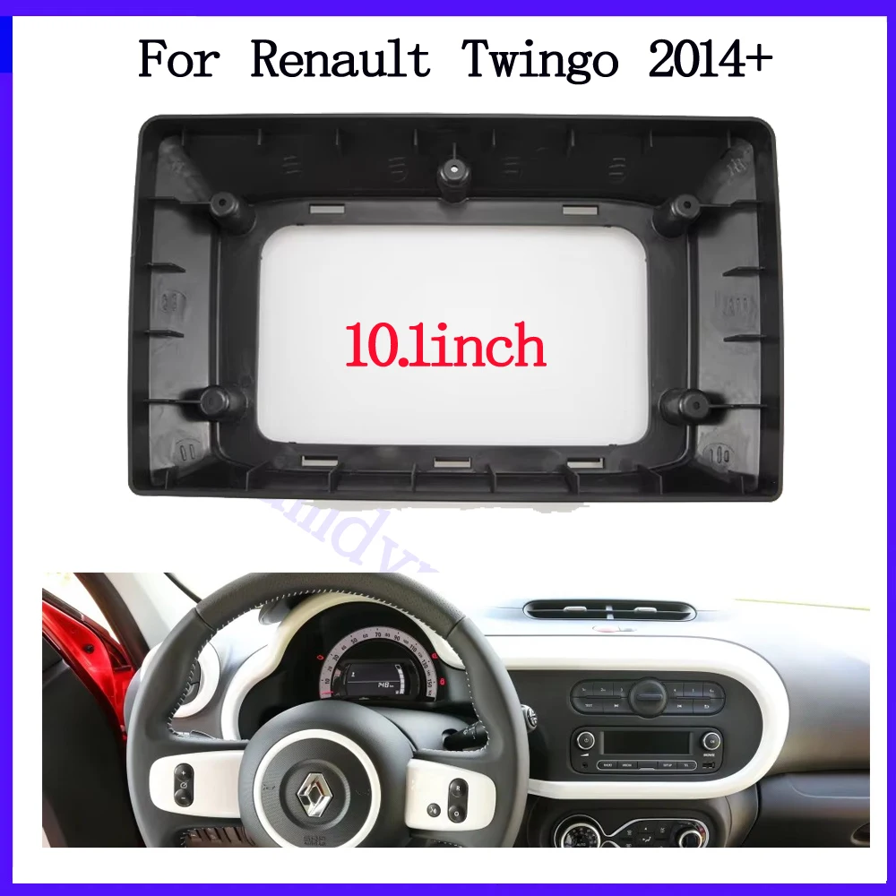 2 Din Car Radio Plastic Fascias Panel Dashboard For Renault Twingo 2014 +  Frame Installation GPS Android Multimedia Player